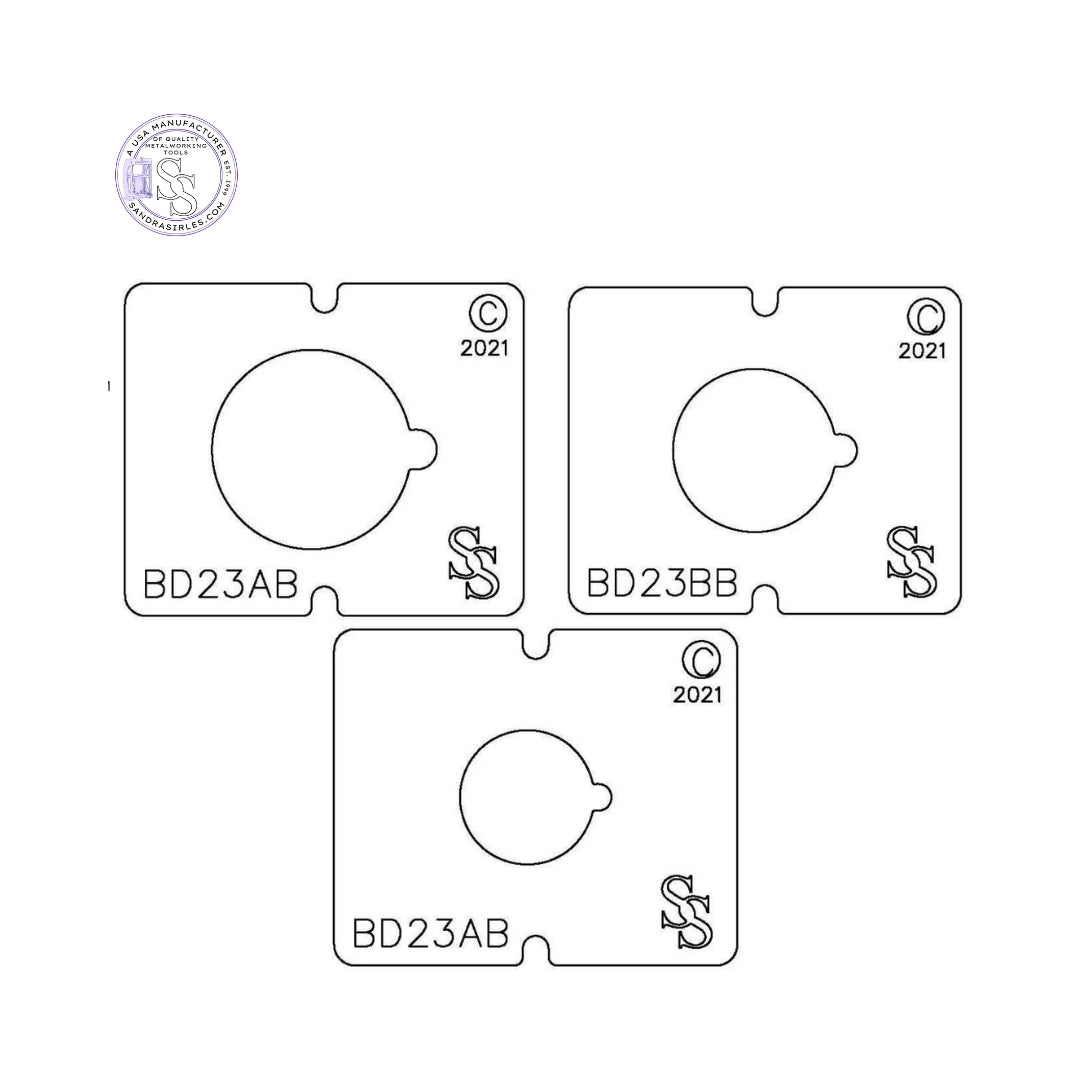 SS BLANKING DIE 3 PIECE SET BD23 ROUND/BUMP